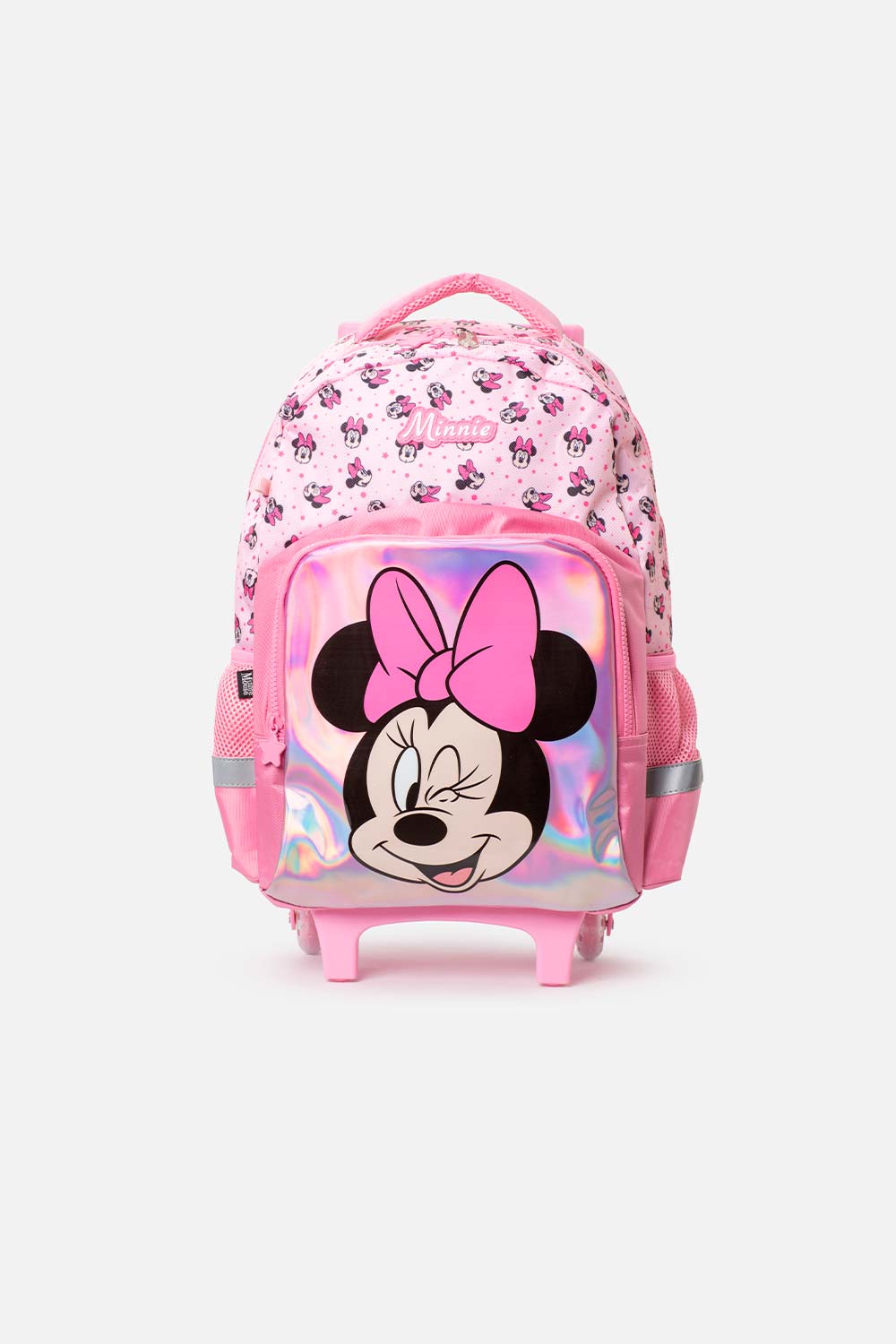 MORRAL DE MINNIE MOUSE 16.5" CON RUEDAS ROSADO PARA NIÑA