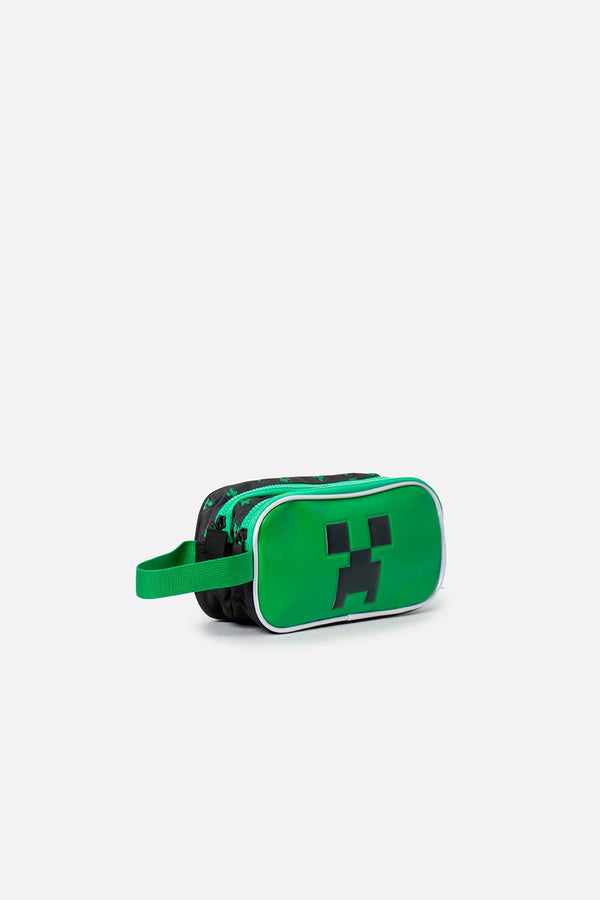 CARTUCHERA DE MINECRAFT 16.5"  VERDE PARA NIÑO