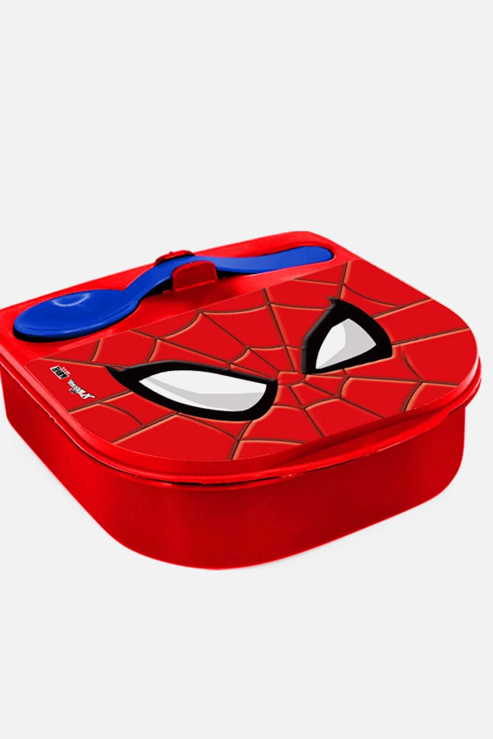 SET DE PORTA, CUBIERTO Y BOTELLA SPIDER-MAN ROJO Y AZUL