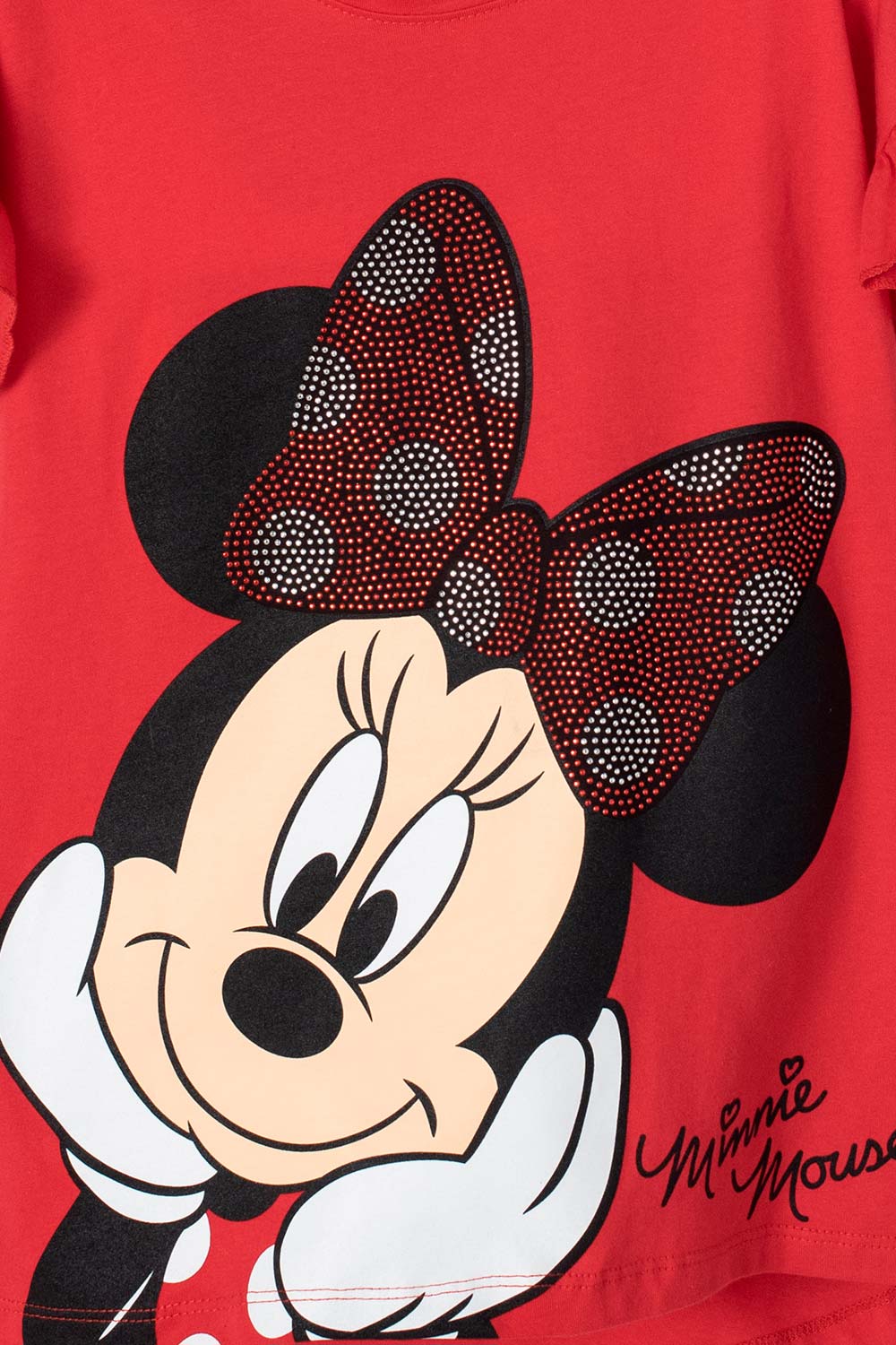 CAMISETA DE MINNIE MOUSE MANGA CORTA ROJO PARA NIÑA