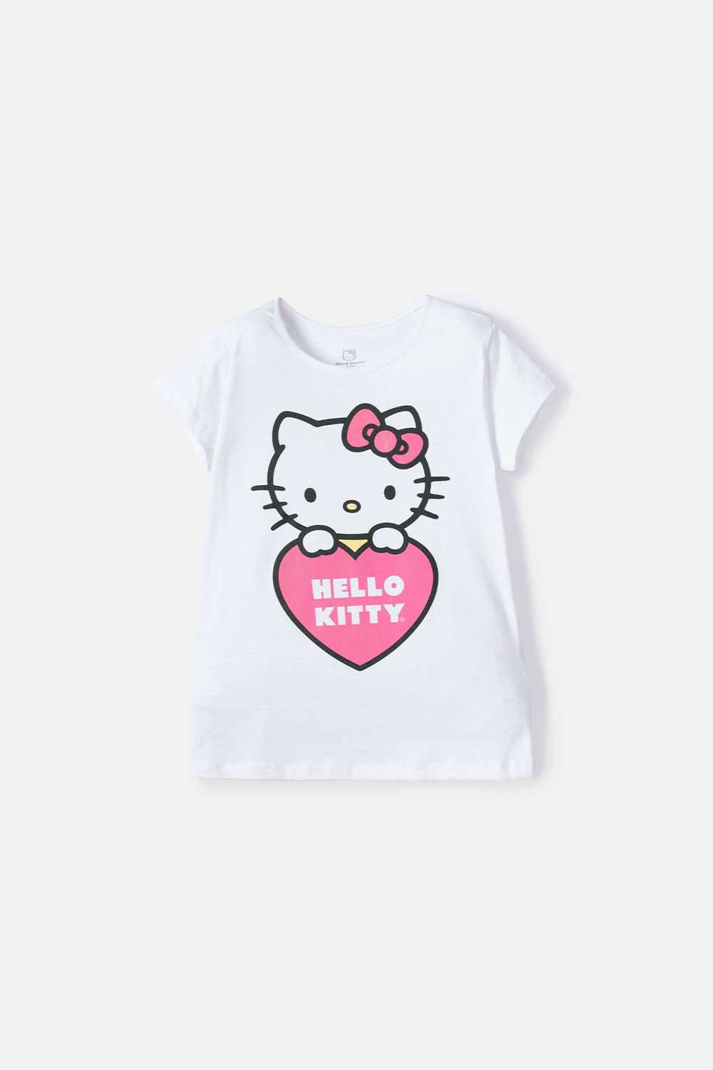 CAMISETA DE HELLO KITTY MANGA CORTA  BLANCO PARA NIÑA