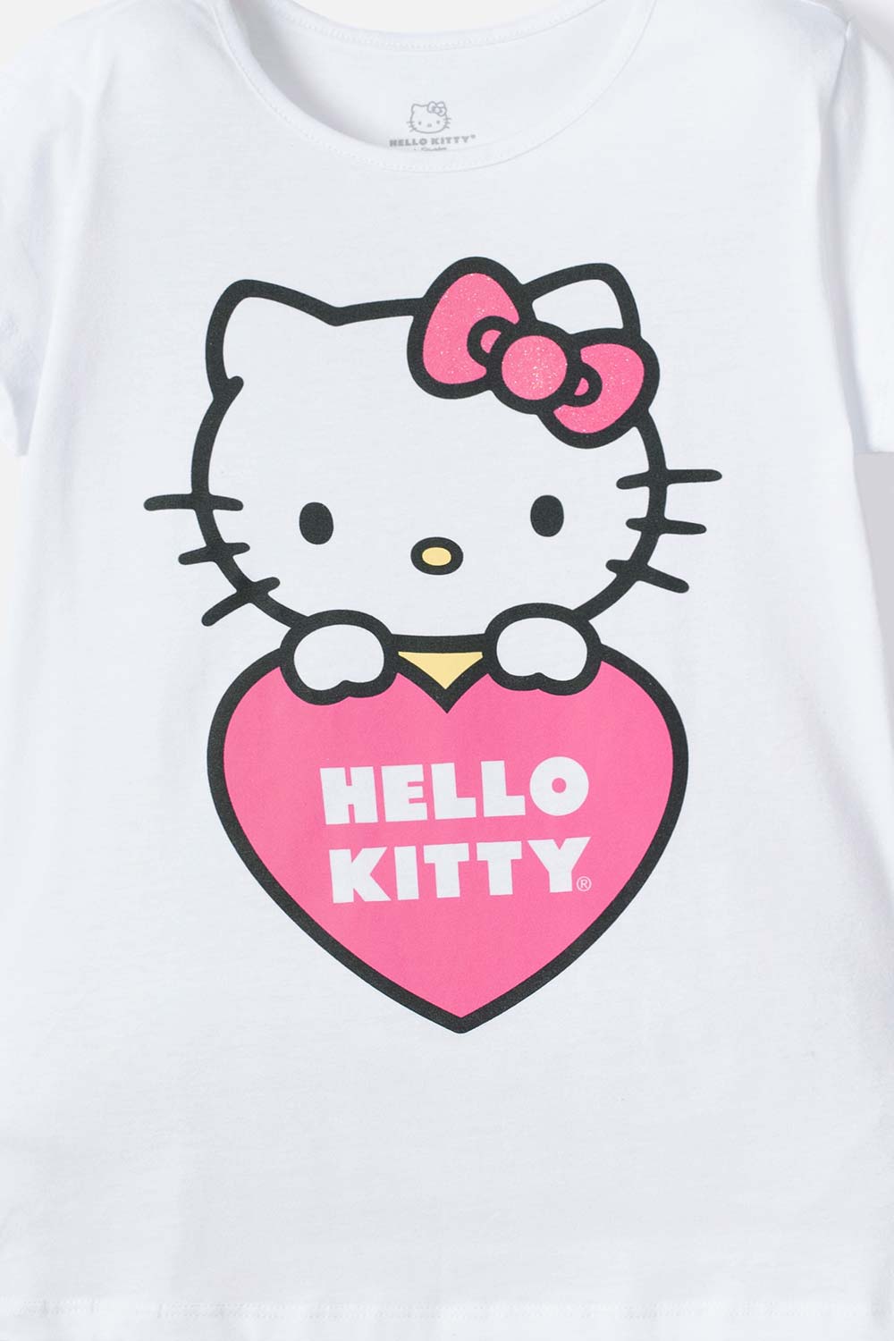 CAMISETA DE HELLO KITTY MANGA CORTA  BLANCO PARA NIÑA