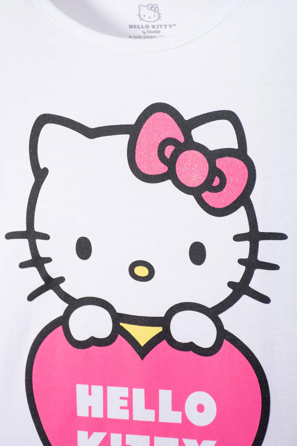CAMISETA DE HELLO KITTY MANGA CORTA  BLANCO PARA NIÑA