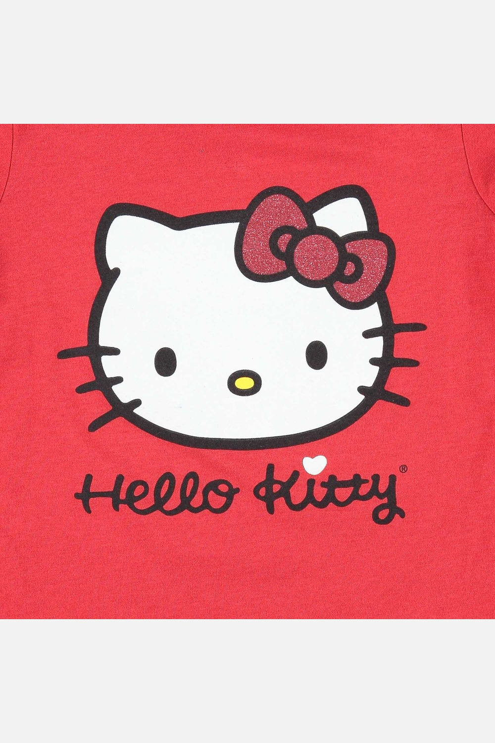 CAMISETA DE HELLO KITTY MANGA CORTA ROJA PARA NIÑA