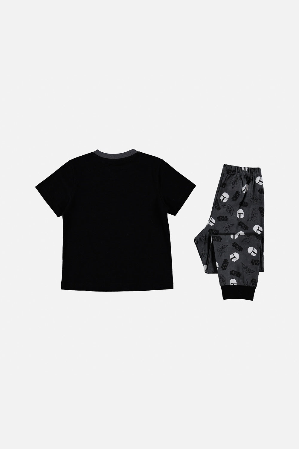 PIJAMA DE NIÑO,MANGA CORTA/PANTALÓN LARGO NEGRO/GRIS DE MANDALORIAN DISNEY