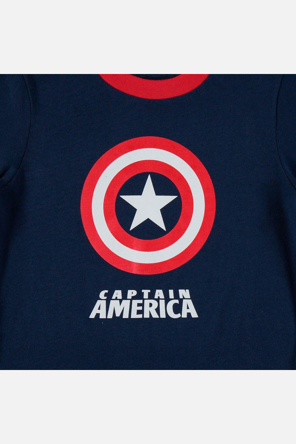 PIJAMA CAPITAN AMERICA CON PANTALÓN LARGO AZUL Y BLANCO PARA NIÑO