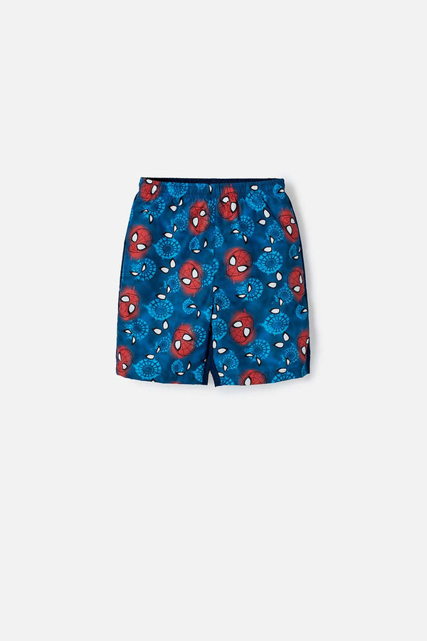 PANTALONETA DE BAÑO DE SPIDER-MAN CON CINTURA AJUSTABLE AZUL PARA NIÑO
