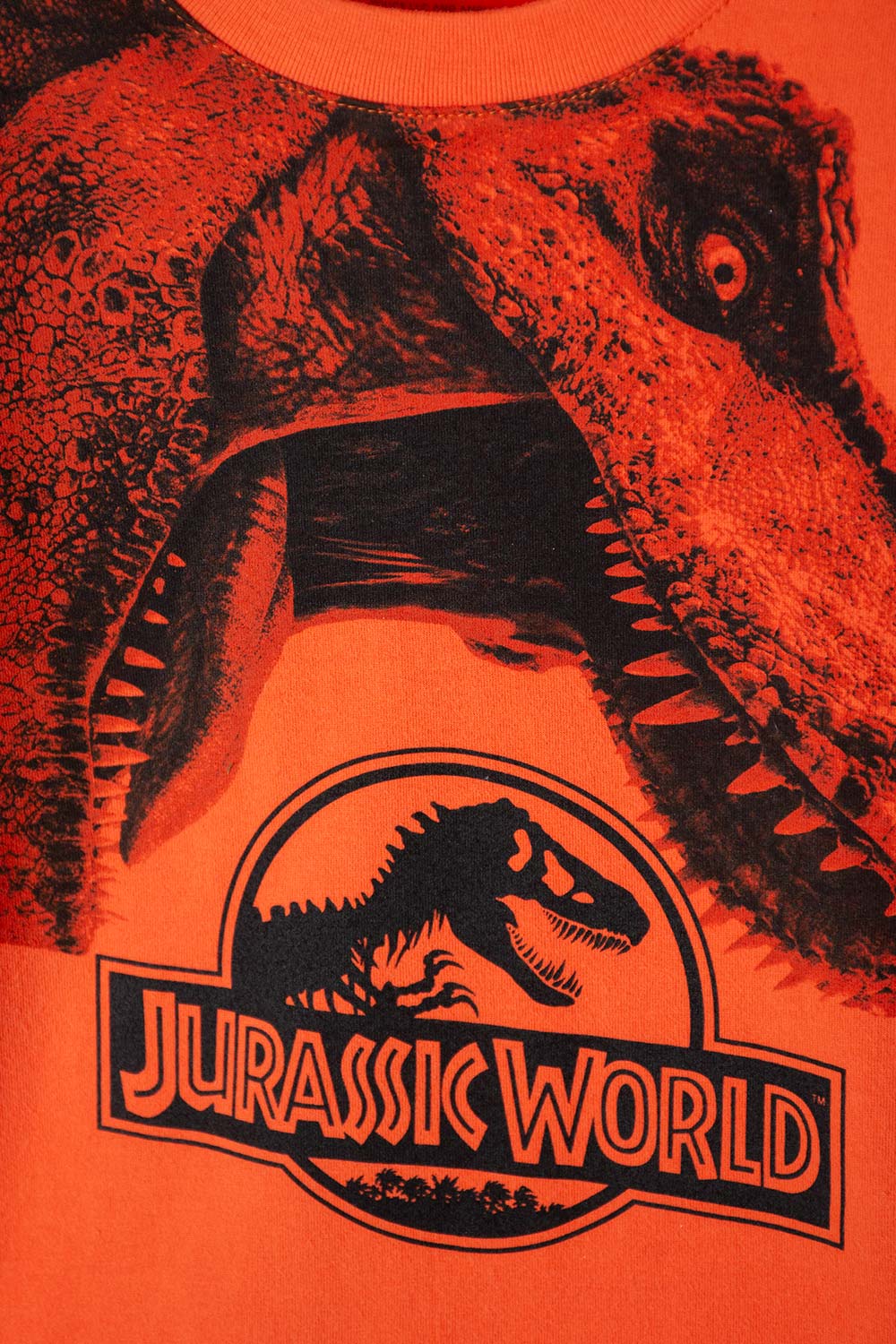 CAMISETA DE JURASSIC MANGA CORTA NARANJA PARA NIÑO