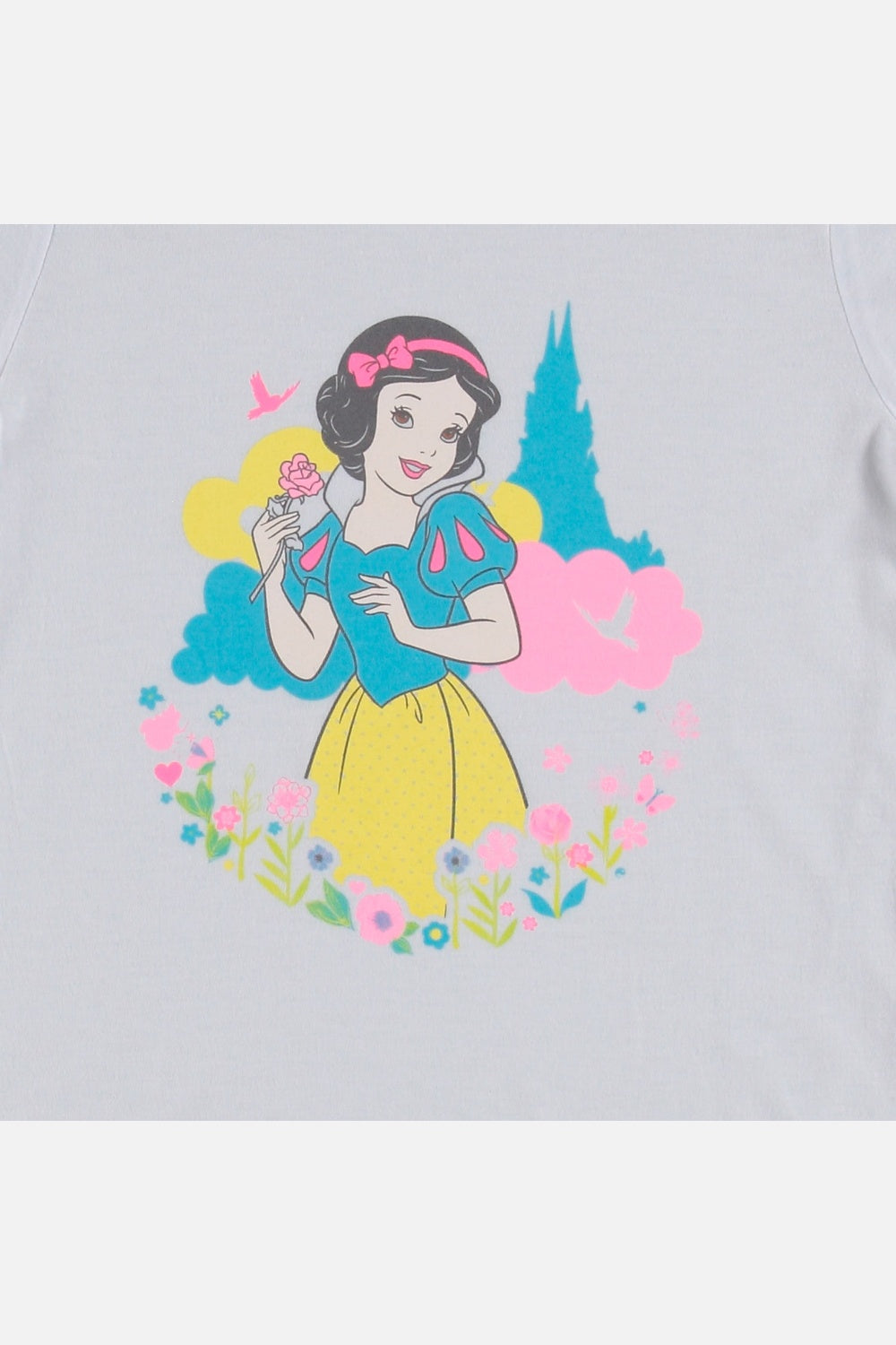 CAMISETA DE PRINCESAS MANGA CORTA BLANCA PARA NIÑA