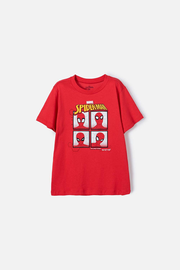 CAMISETA DE SPIDER-MAN  MANGA CORTA ROJA PARA NIÑO