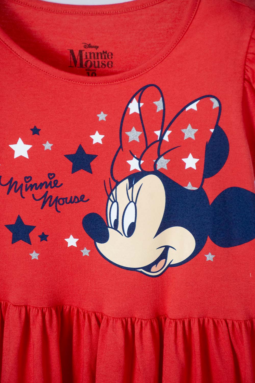 VESTIDO DE MINNIE MOUSE MANGA SISA ROJO PARA NIÑA
