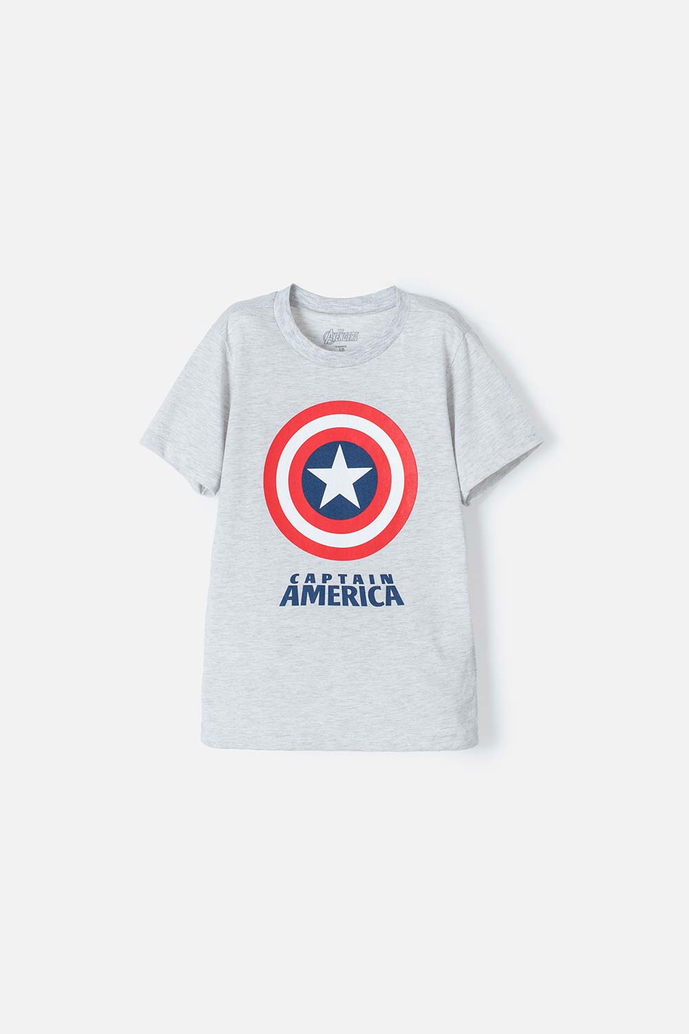 CAMISETA DE CAPITAN AMERICA MANGA CORTA GRIS PARA NIÑO