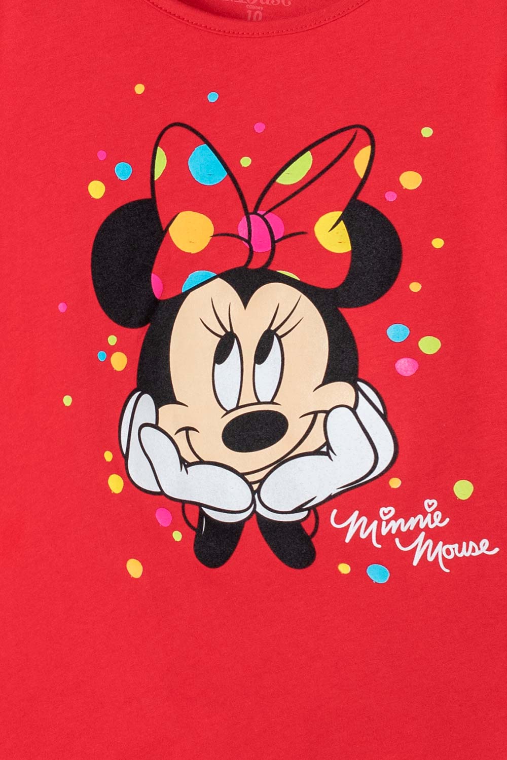 CAMISETA MINNIE MOUSE MANGA CORTA ROJA PARA NIÑA