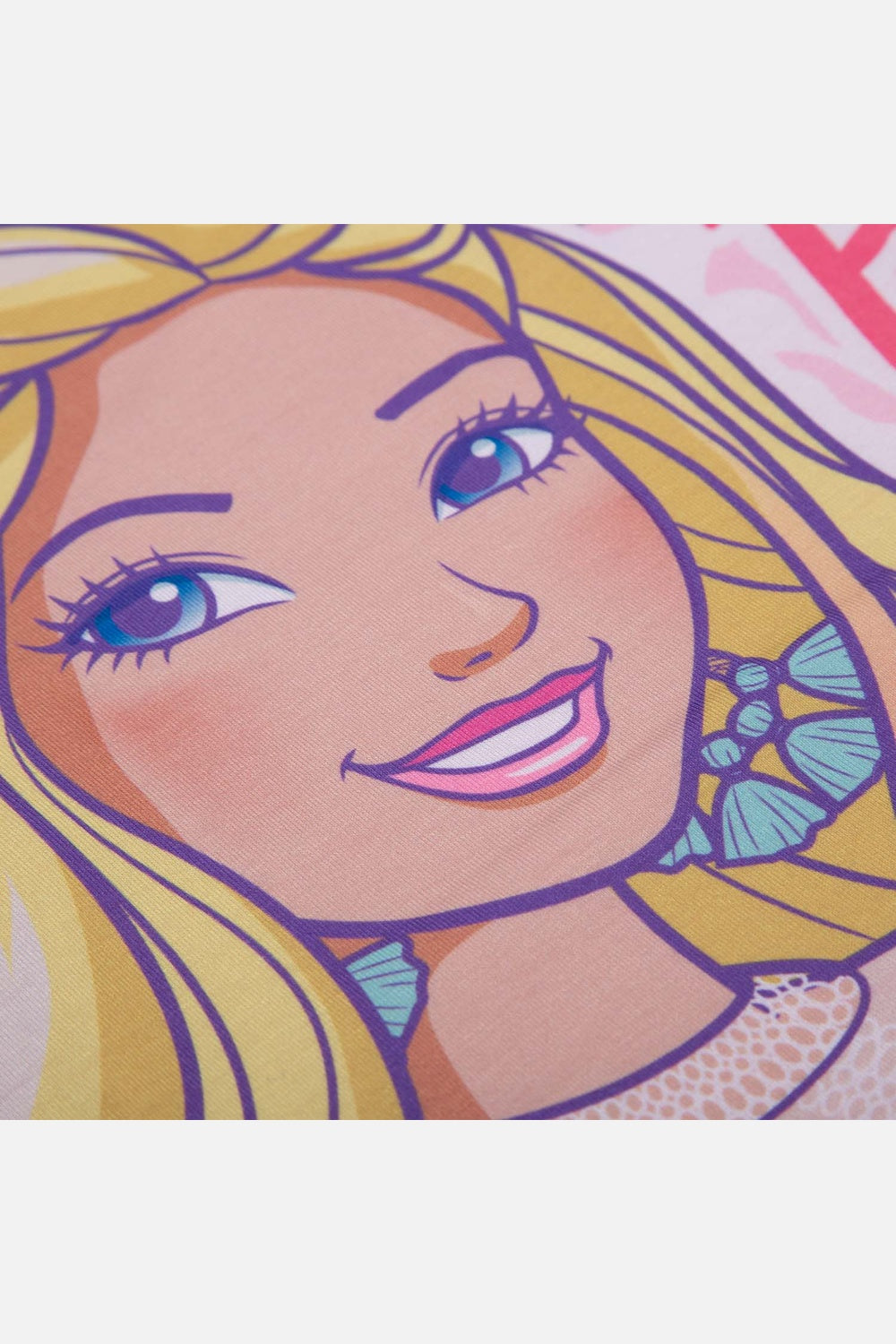 PIJAMA DE BARBIE TIPO BATOLA BLANCA Y ROSADA PARA NIÑA