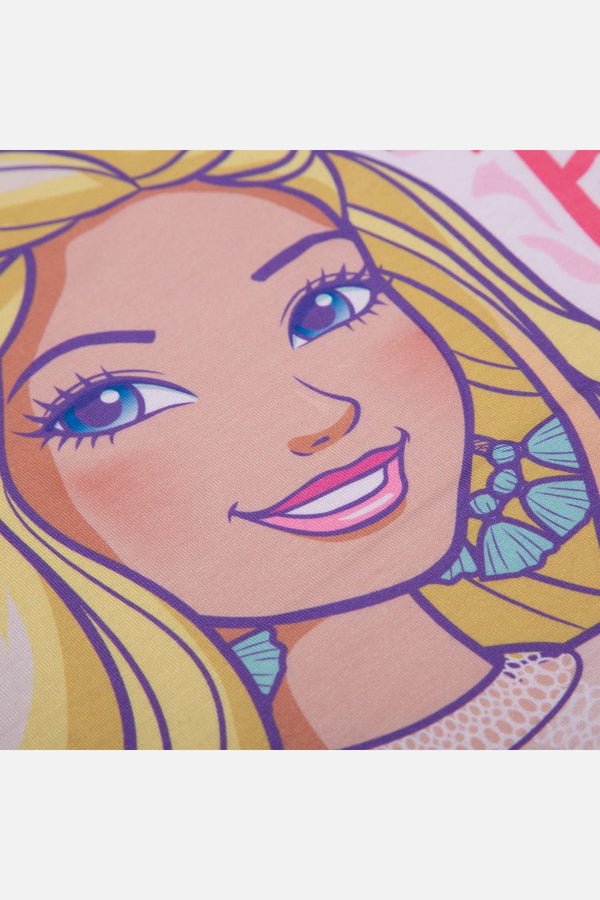PIJAMA DE BARBIE TIPO BATOLA BLANCA Y ROSADA PARA NIÑA