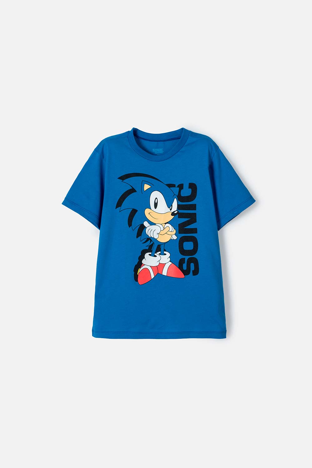 CAMISETA DE SONIC MANGA CORTA AZUL PARA NIÑO