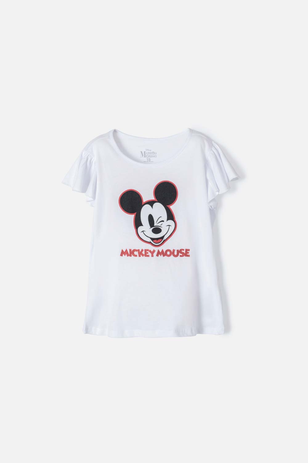CAMISETA DE MICKEY MOUSE MANGA CORTA BLANCA PARA NIÑA