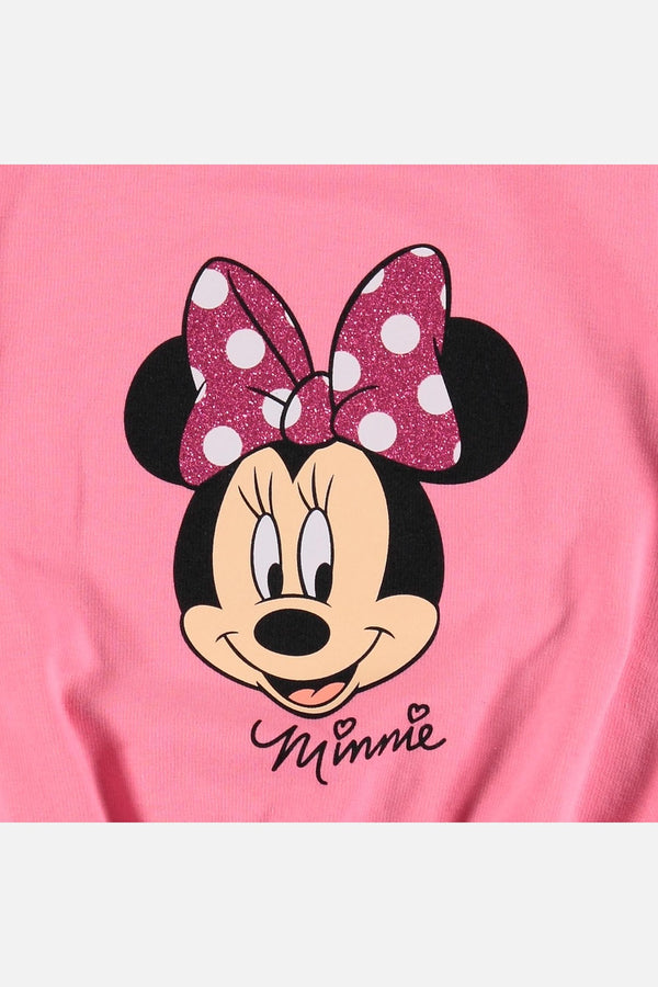 BUZO DE MINNIE MOUSE CERRADO ROSADO PARA NIÑA