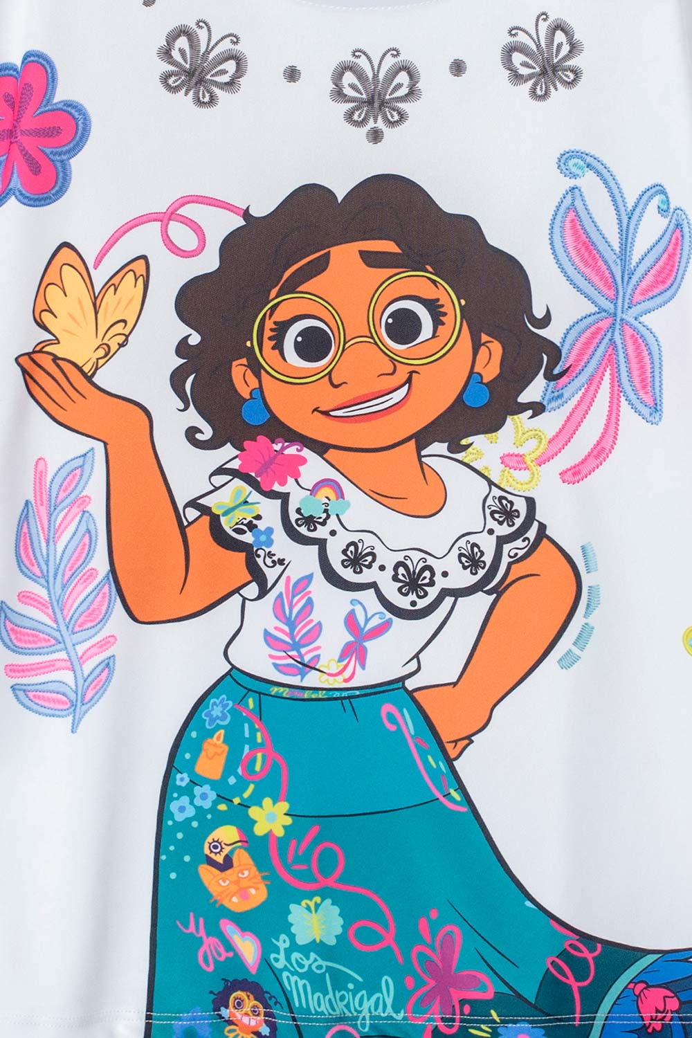 CONJUNTO DE ENCANTO CON FALDA VERDE Y BLANCO PARA NIÑA