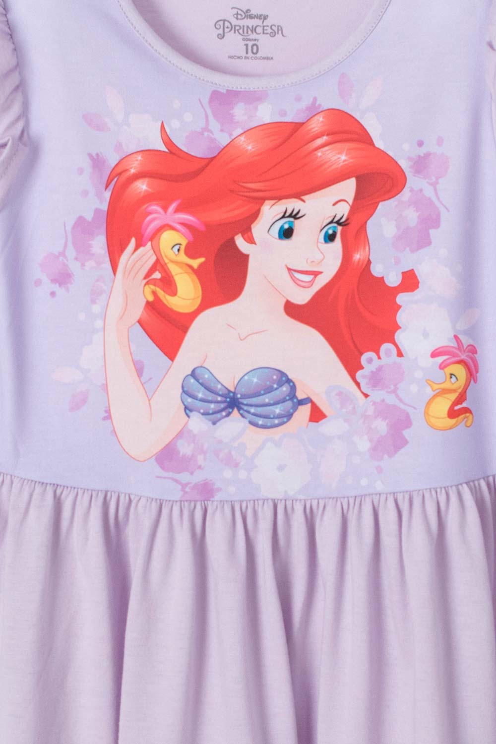 VESTIDO DE LA SIRENITA MANGA CORTA LILA  PARA NIÑA