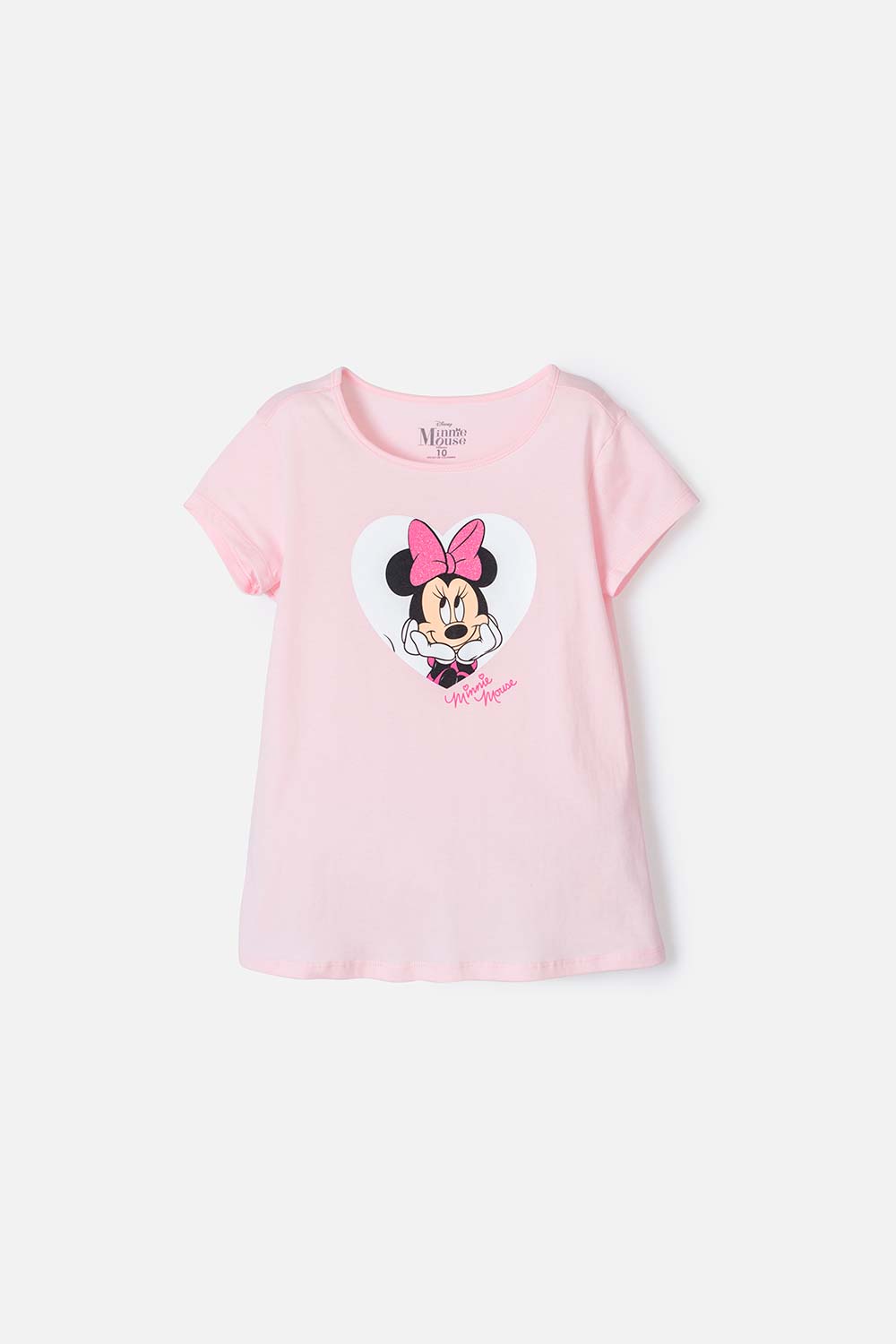 CAMISETA DE MINNIE MOUSE MANGA CORTA ROSADA PARA NIÑA