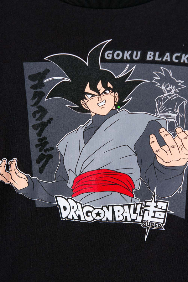 CAMISETA DE DRAGON BALL MANGA CORTA NEGRA PARA NIÑO