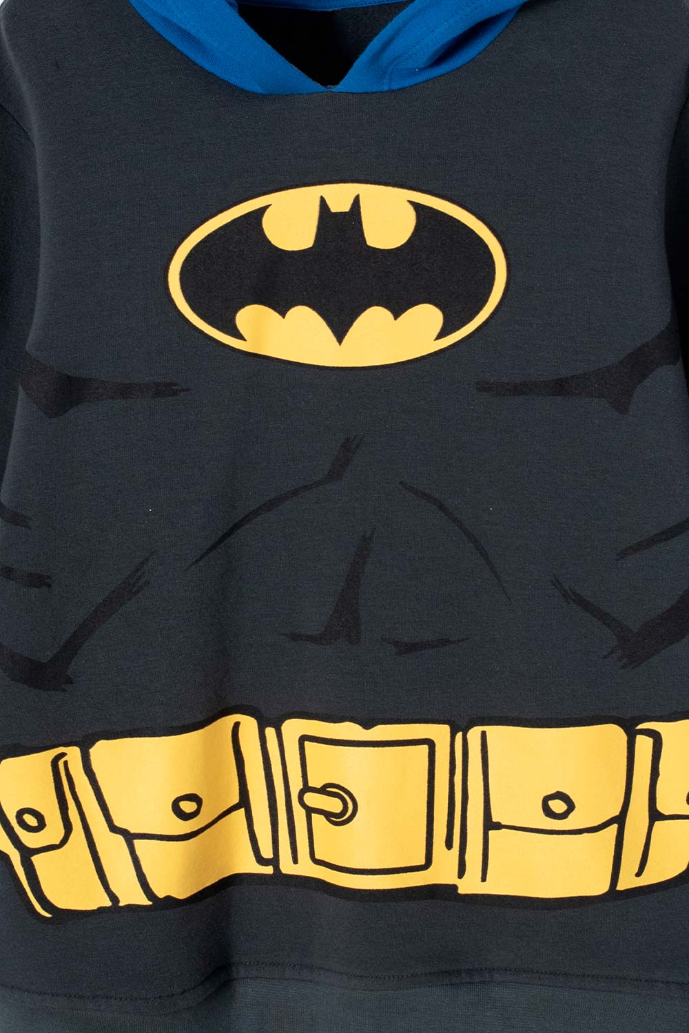 BUZO DE BATMAN CERRADO AZUL Y GRIS PARA NIÑO