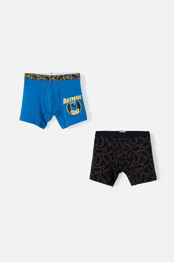 PACK X2 BOXER DE BATMAN AZUL Y NEGRO PARA NIÑO