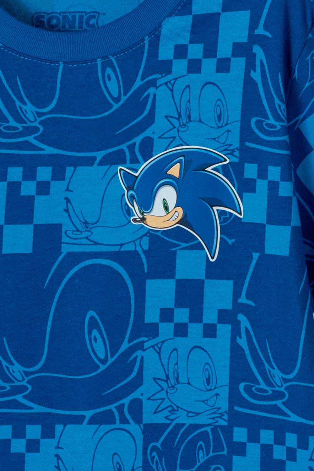 CAMISETA DE SONIC AZUL MANGA CORTA PARA NIÑO