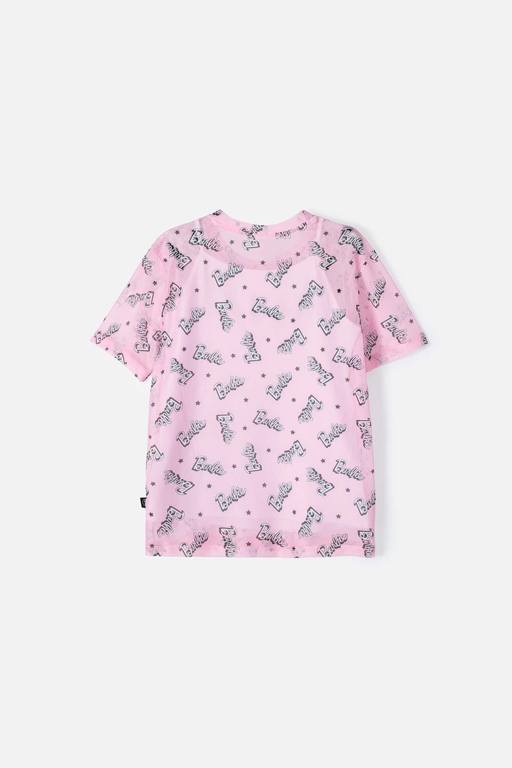 CAMISETA DE BARBIE MANGA CORTA ROSADA PARA NIÑA
