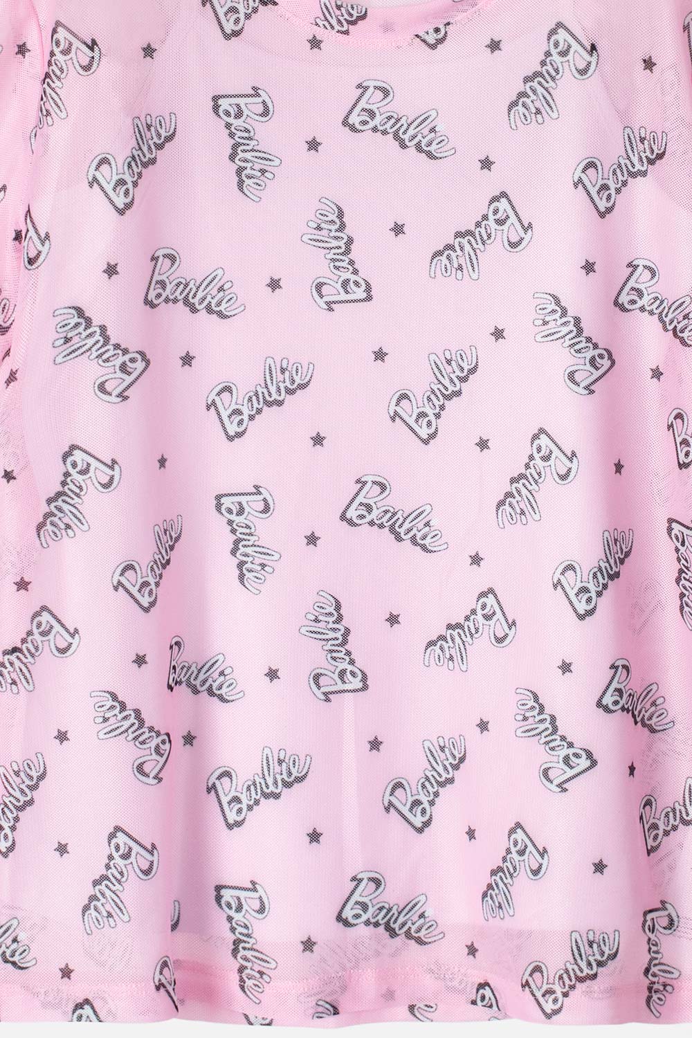 CAMISETA DE BARBIE MANGA CORTA ROSADA PARA NIÑA