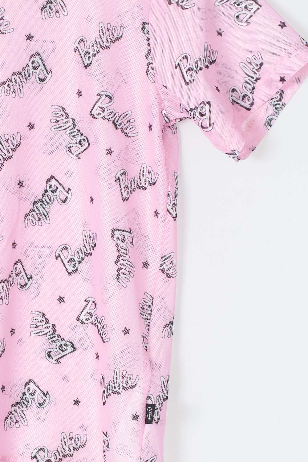 CAMISETA DE BARBIE MANGA CORTA ROSADA PARA NIÑA