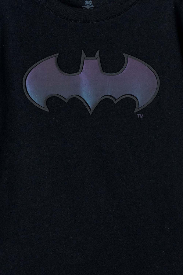CAMISETA DE BATMAN MANGA CORTA NEGRA PARA NIÑO