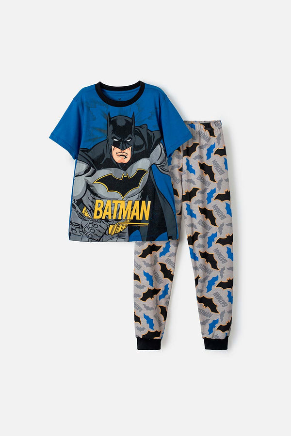 PIJAMA DE BATMAN  MANGA CORTA AZUL PARA NIÑO
