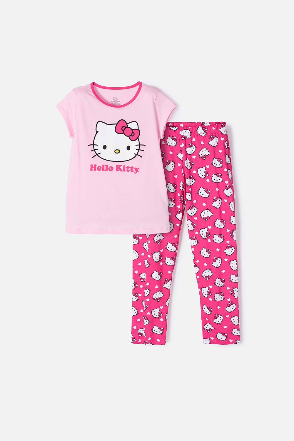 PIJAMA DE HELLO KITTY CON PANTALÓN LARGO ROSADO PARA NIÑA