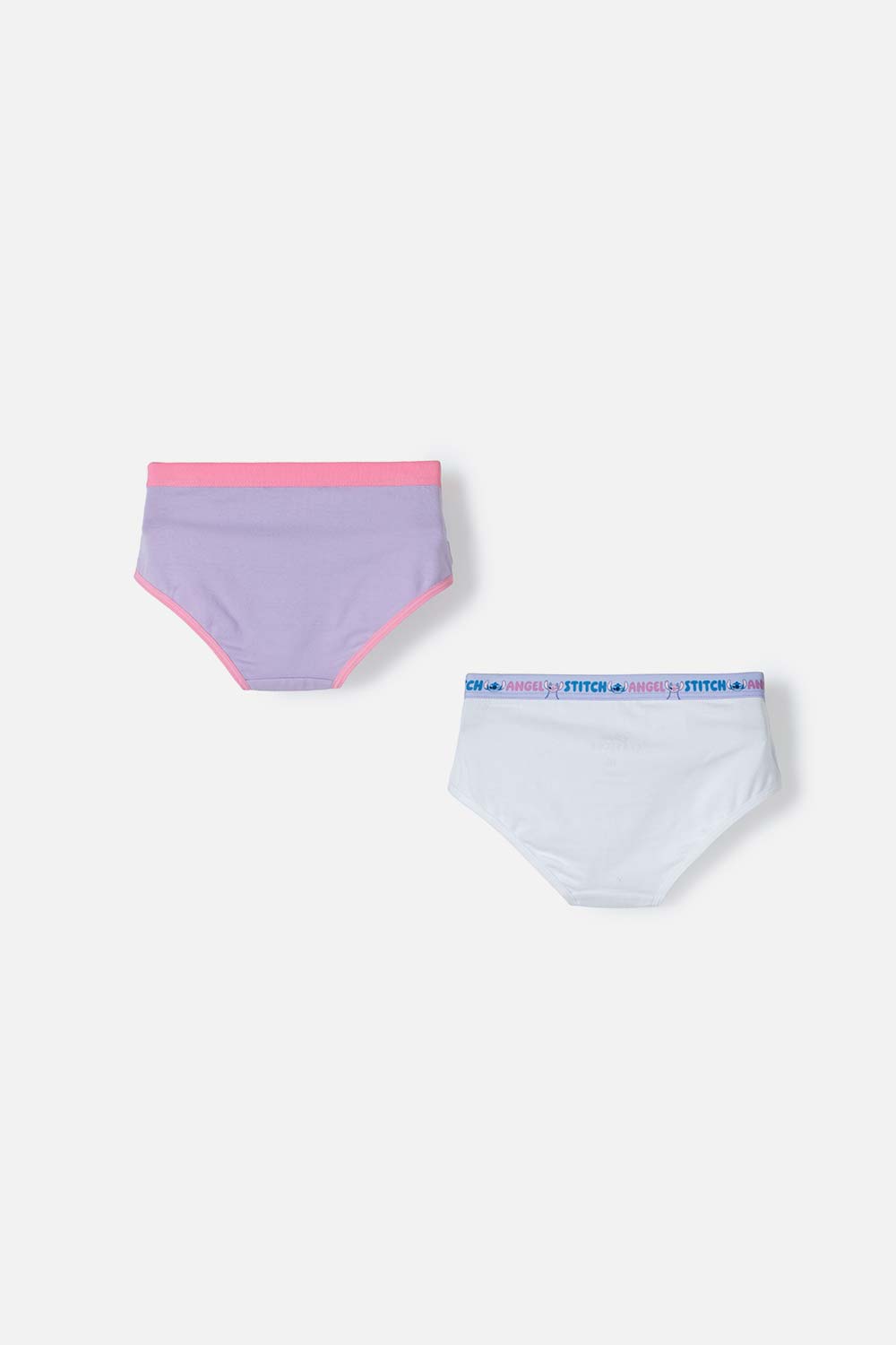 PACK X2  PANTIES DE STITCH LAVANDA Y BLANCO PARA NIÑA