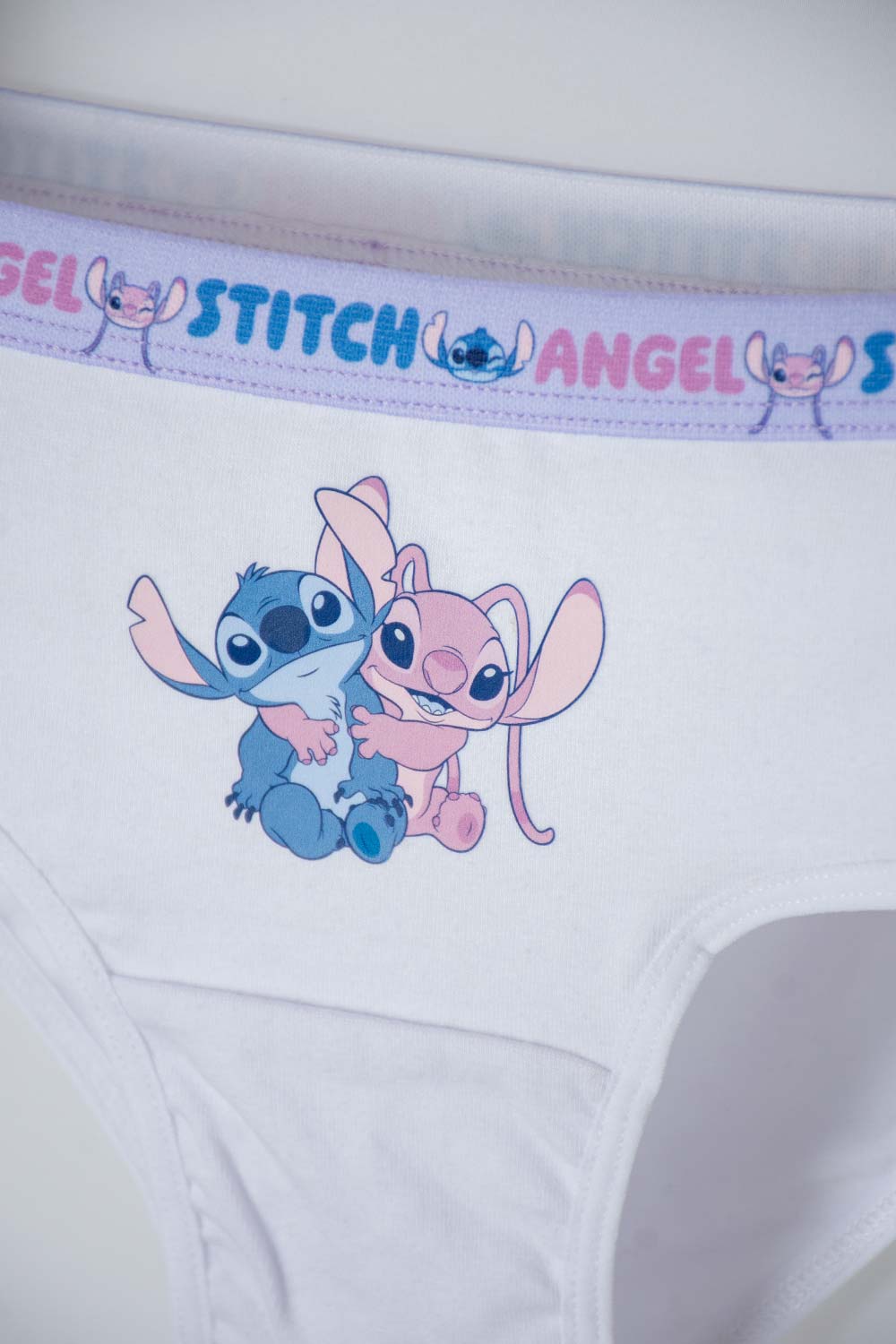 PACK X2  PANTIES DE STITCH LAVANDA Y BLANCO PARA NIÑA