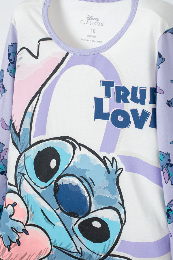 PIJAMA DE LILO Y STITCH MANGA LARGA MULTICOLOR PARA NIÑA