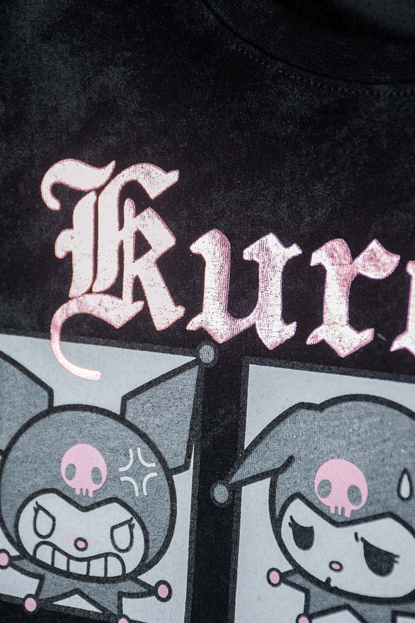 CAMISETA DE KUROMI GRIS MANGA CORTA PARA NIÑA