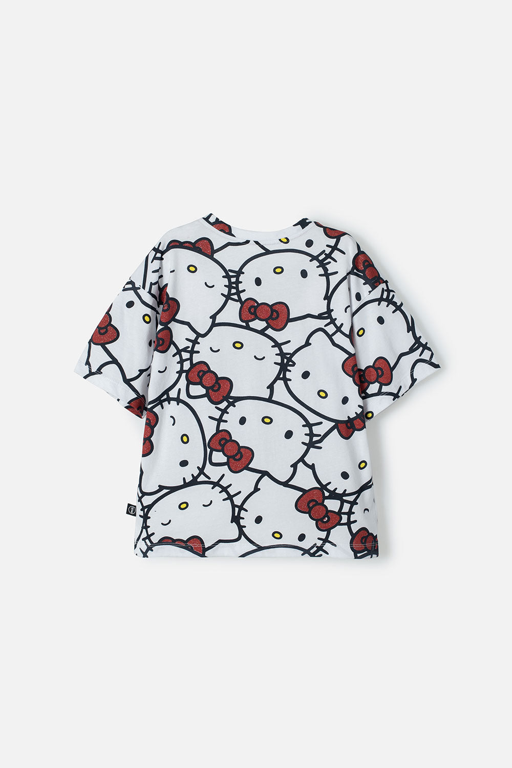 CAMISETA DE HELLO KITTY BLANCA Y ROJA MANGA CORTA PARA NIÑA
