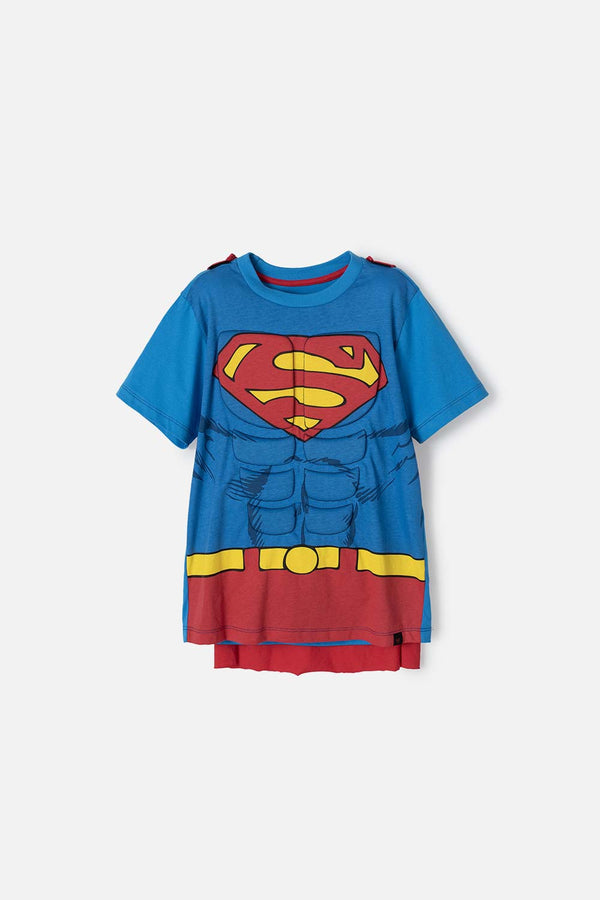 CAMISETA DE SUPERMAN ROJA Y AZUL CON MANUALIDAD 3D PARA NIÑO