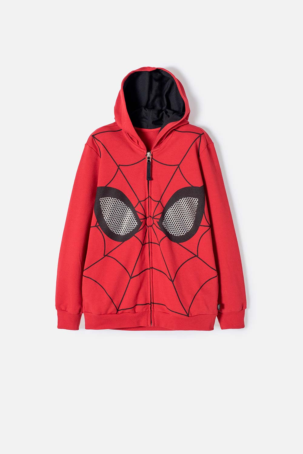 BUZO DE SPIDER-MAN CERRADO ROJO Y NEGRO PARA NIÑO