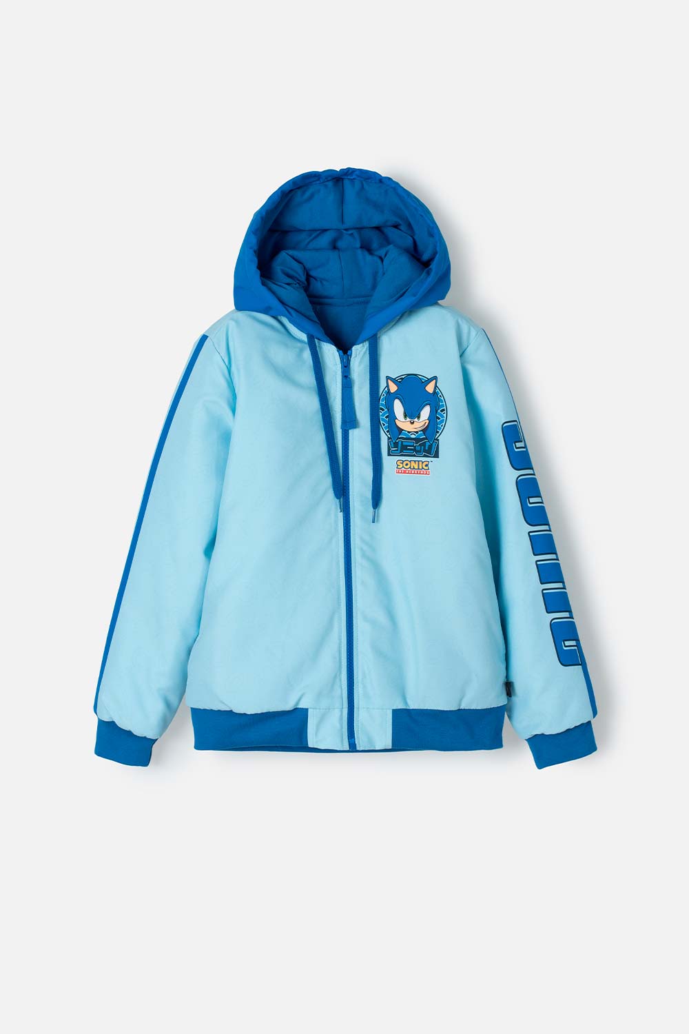 CHAQUETA DE SONIC AZUL CON CIERRE PARA NIÑO