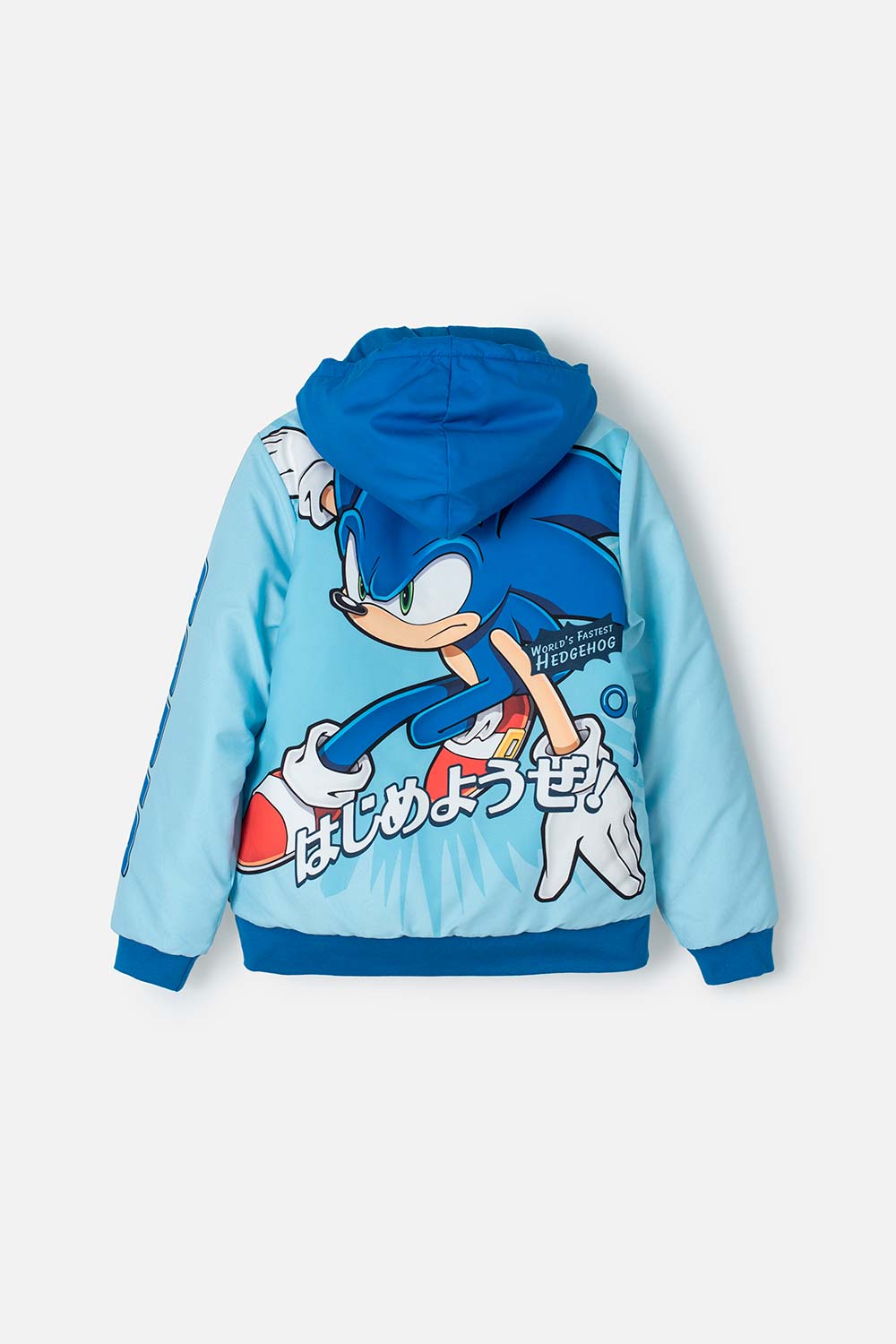 CHAQUETA DE SONIC AZUL CON CIERRE PARA NIÑO