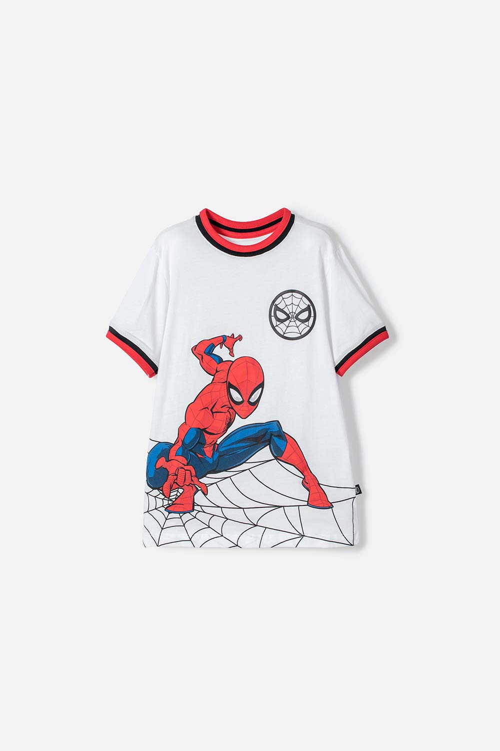 CAMISETA DE SPIDER-MAN MANGA CORTA BLANCO, ROJO Y NEGRO PARA NIÑO