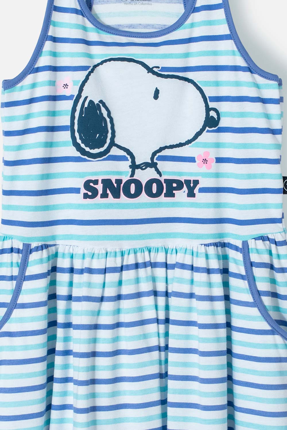 VESTIDO DE SNOOPY MULTICOLOR MANGA SISA PARA NIÑA
