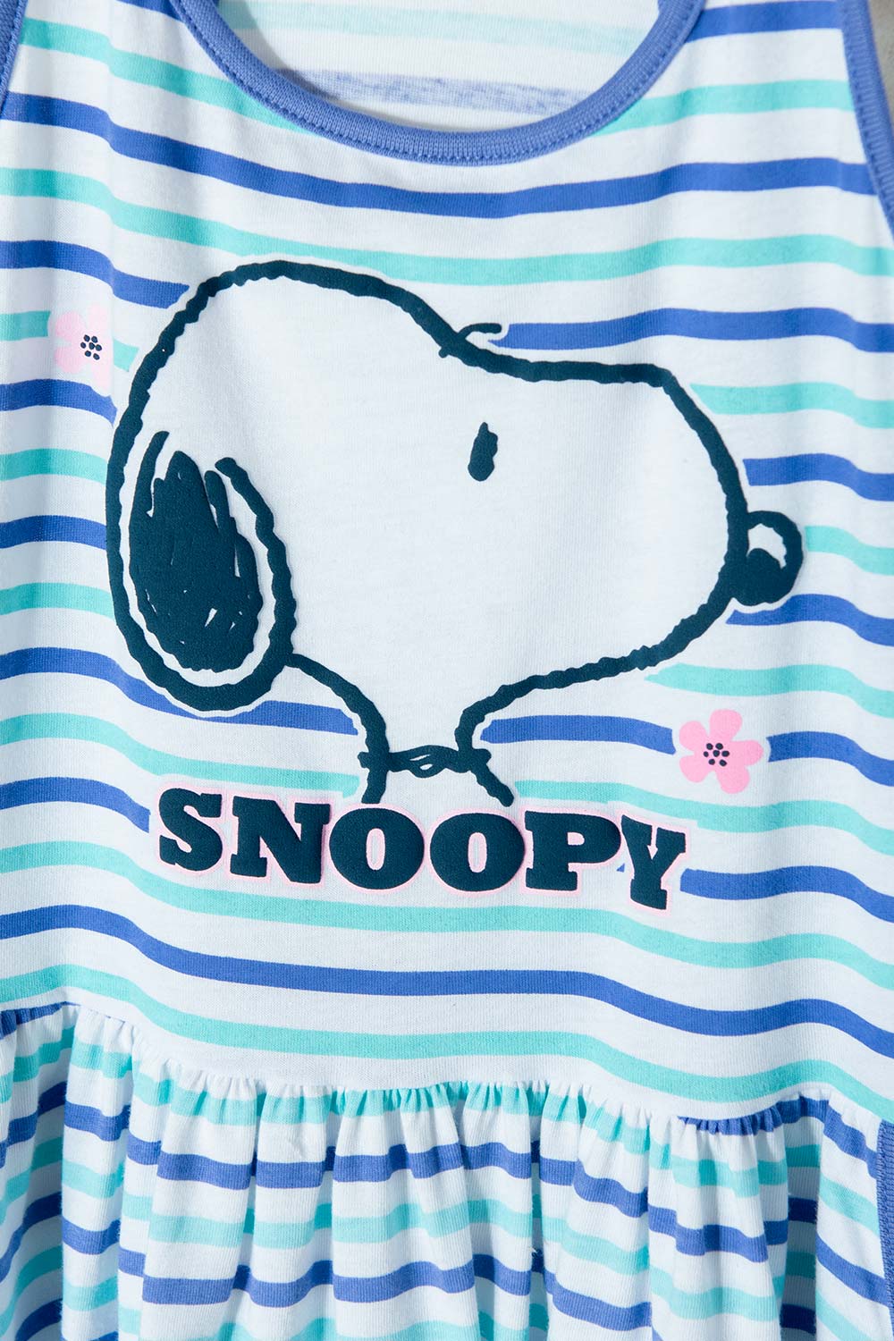 VESTIDO DE SNOOPY MULTICOLOR MANGA SISA PARA NIÑA