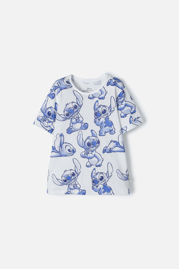 CAMISETA DE STITCH MULTICOLOR MANGA CORTA PARA NIÑA