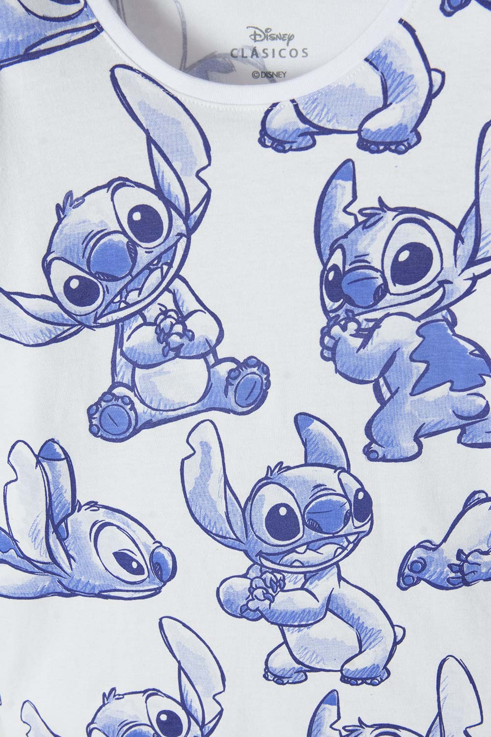 CAMISETA DE STITCH MULTICOLOR MANGA CORTA PARA NIÑA