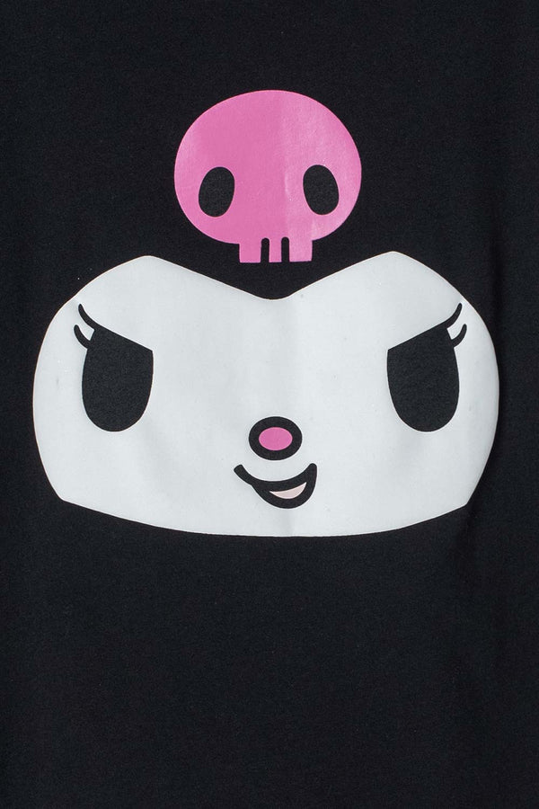 CAMISETA DE KUROMI NEGRA MANGA CORTA PARA NIÑA
